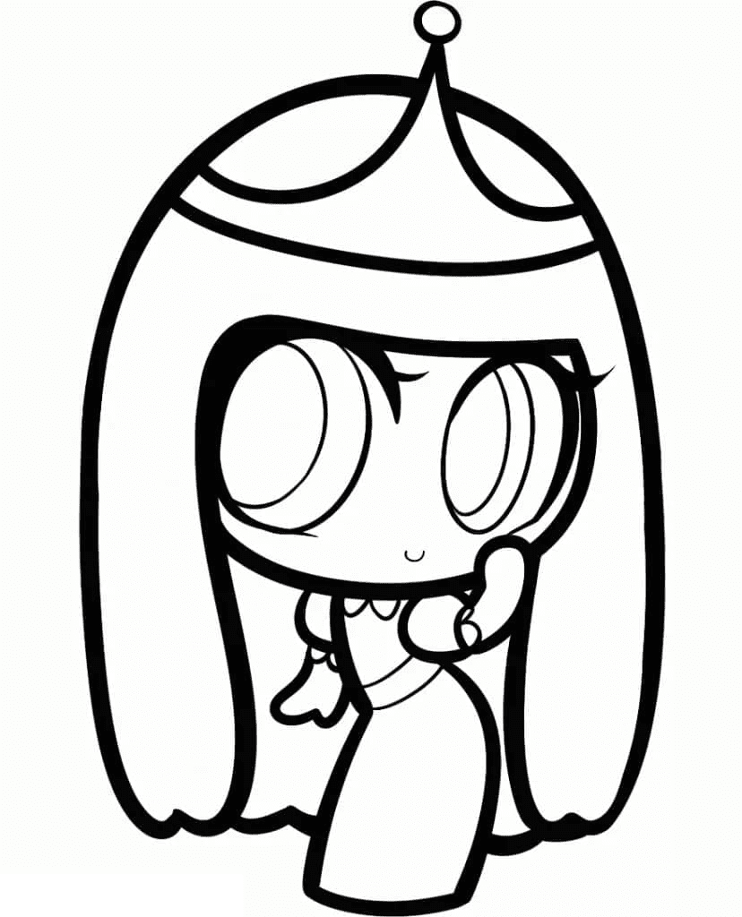 Desenho para colorir Chibi Princess Bubblegum
