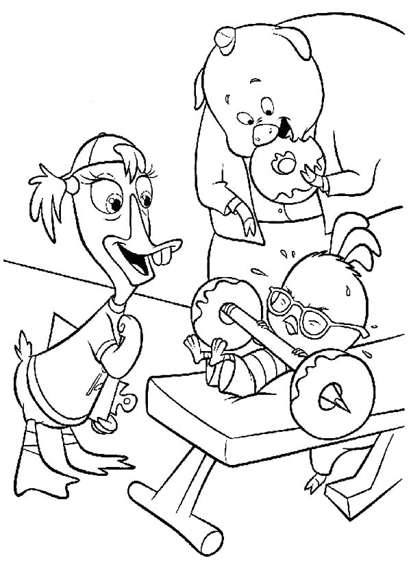 Chicken Little Muscles Coloring Page