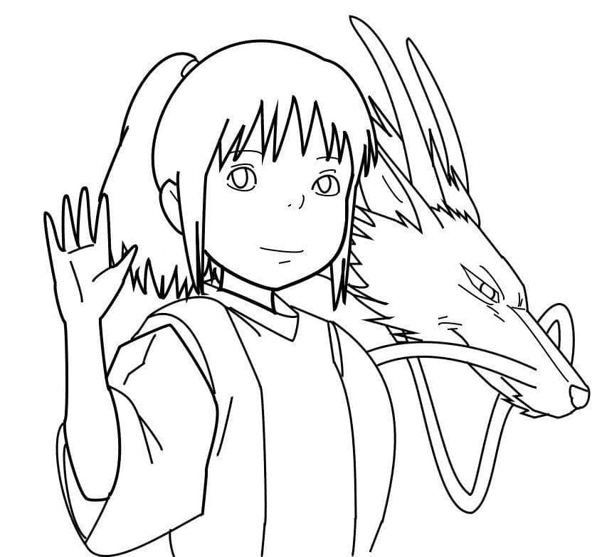 Chihiro And River Spirit Coloring Page