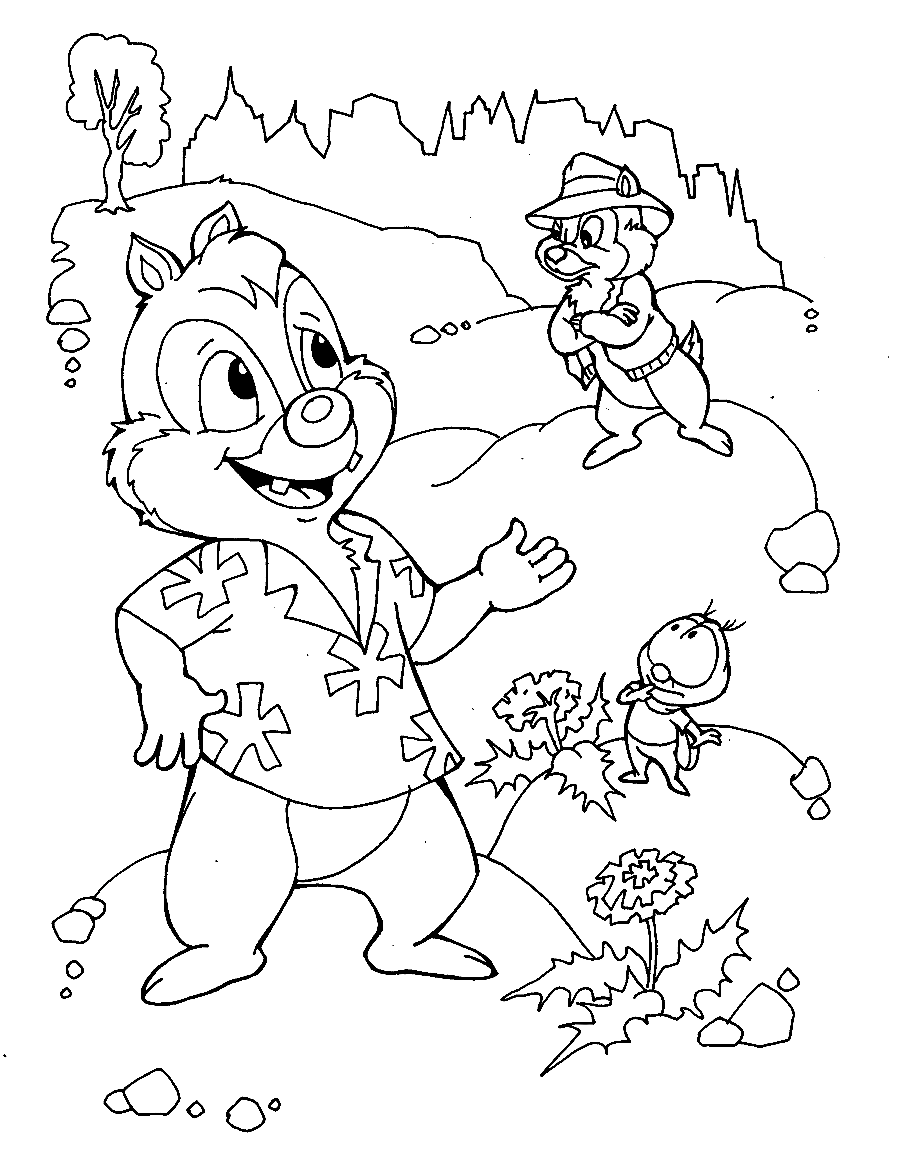Chip And Dale Rangers Coloring Page