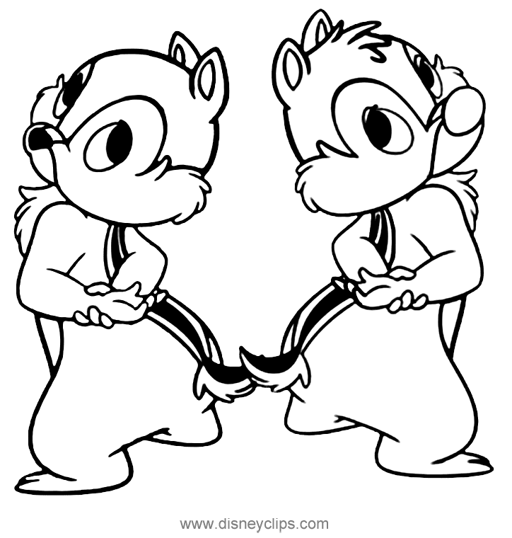 Chip, Dale Back to Back Coloring Page