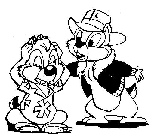 Chip Is Teaching Dale Coloring Page