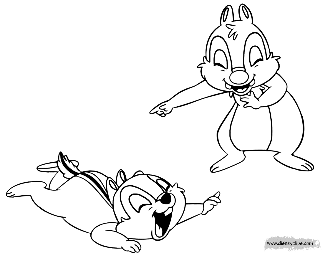 Chip and Dale Laughing Coloring Page