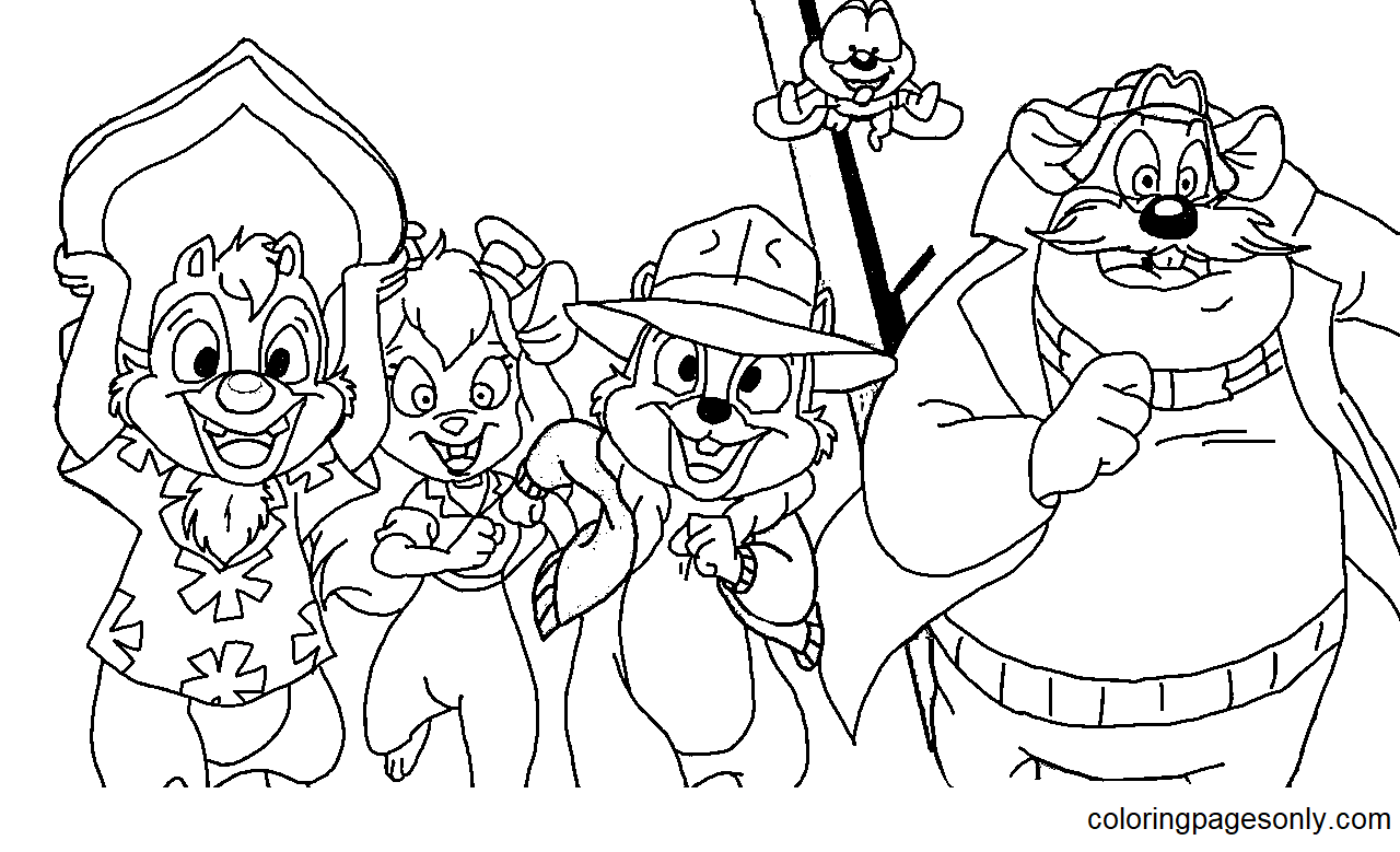 Chip and Dale Rescue Rangers Printable Coloring Page