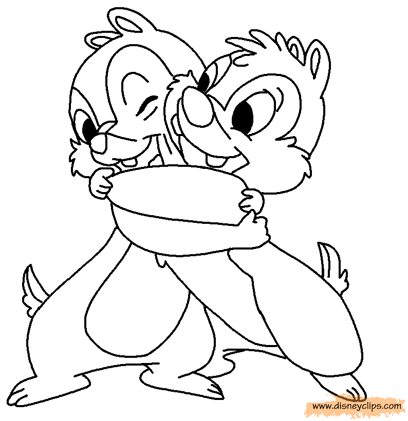 Чип и Дейл обнимаются из мультфильма "Чип и Дейл спешат на помощь"