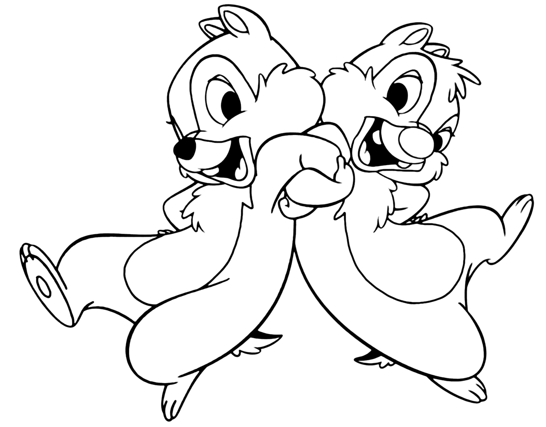 Chip and Dale locking Coloring Page