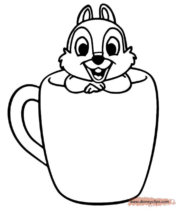 Chip in a Cup Coloring Page