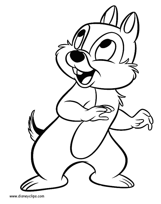 Chip looking Up Coloring Page