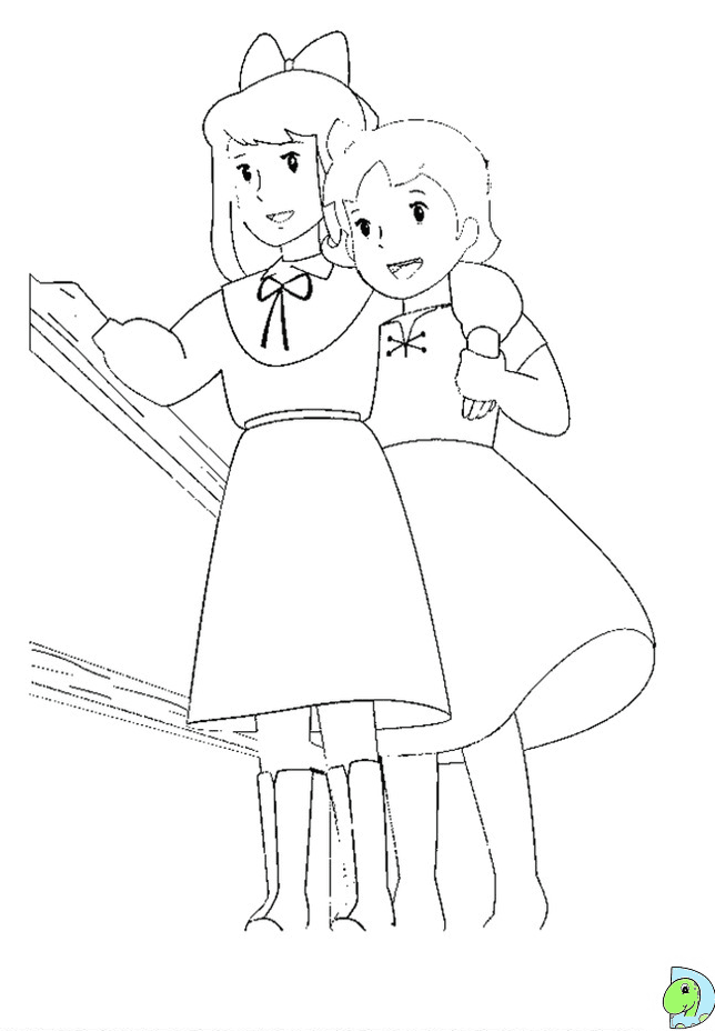 Clara and Heidi Coloring Pages