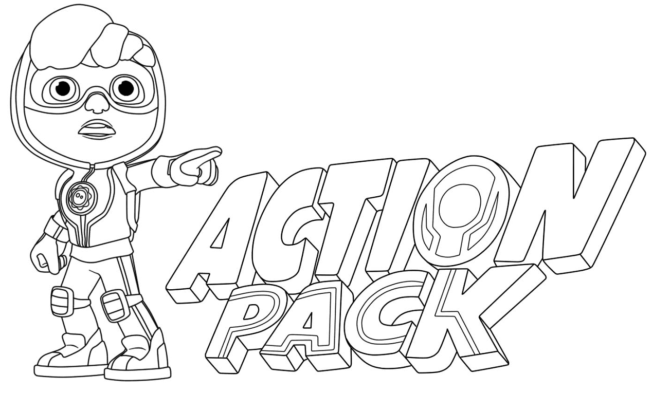 Klei uit Action Pack Kleurplaat