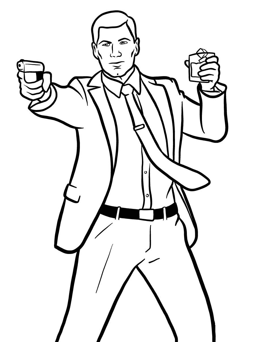 Cool Sterling Archer Coloring Pages