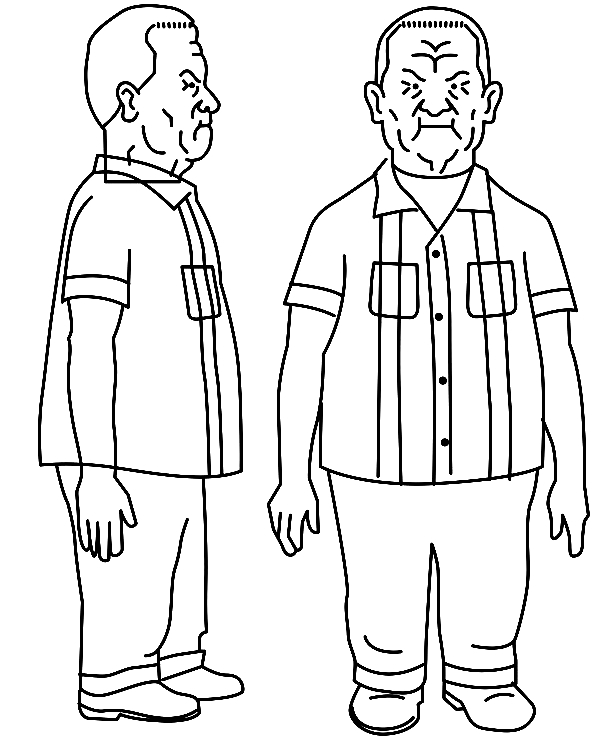 Cotton Hill in King of the Hill Coloring Page