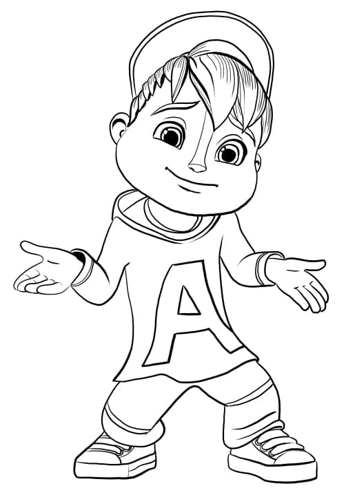 Cute Alvin Coloring Page