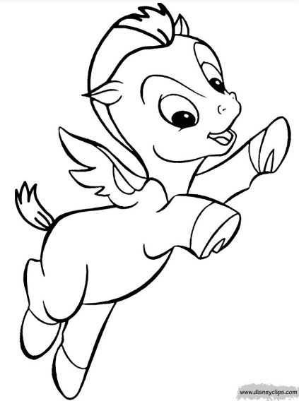 Cute Baby Pegasus Coloring Page