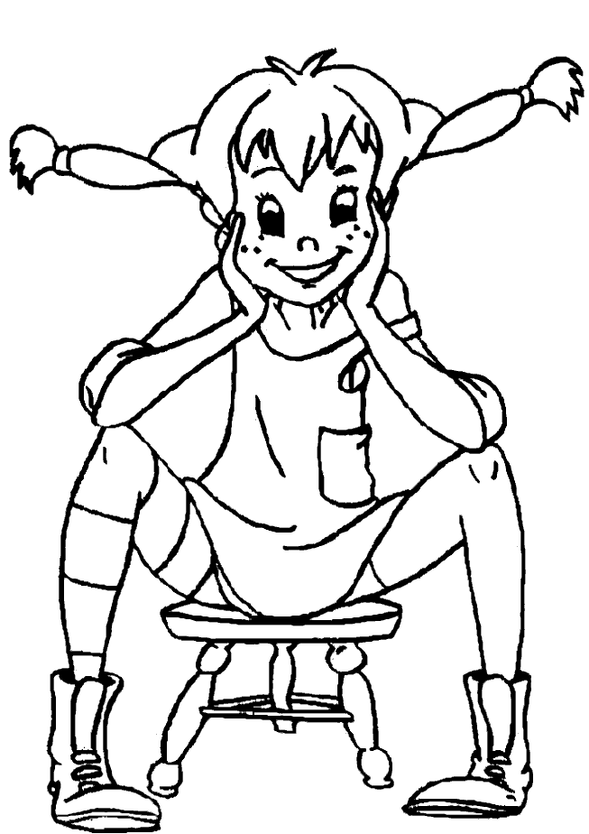 Cute Pippi Coloring Page