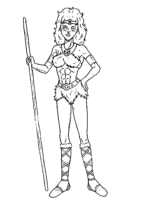 Diana – Dungeons & Dragons Coloring Page