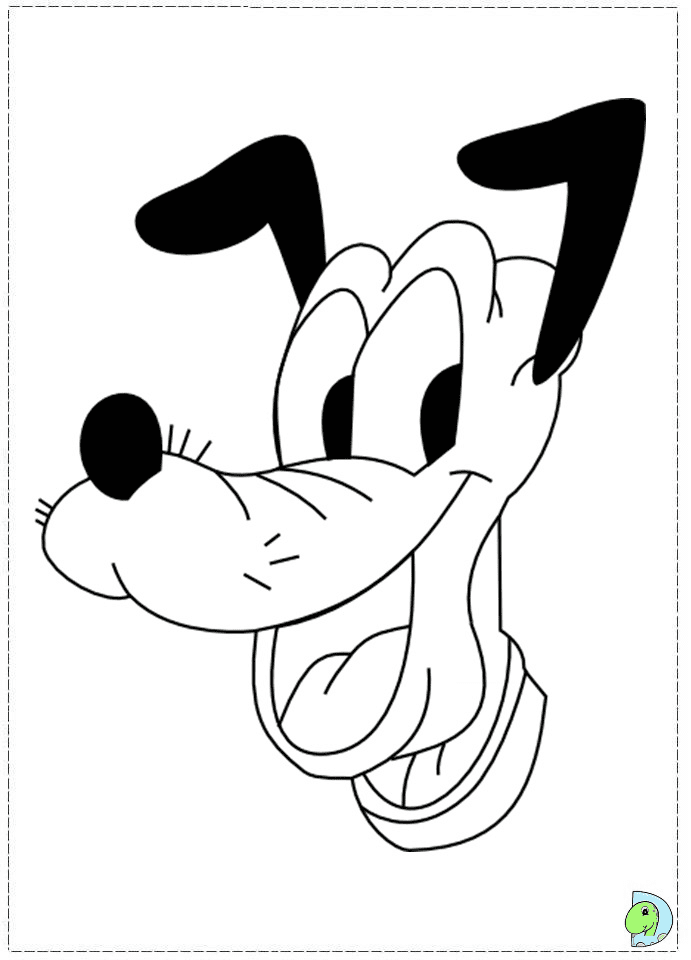 Disney Pluto Face Coloring Page