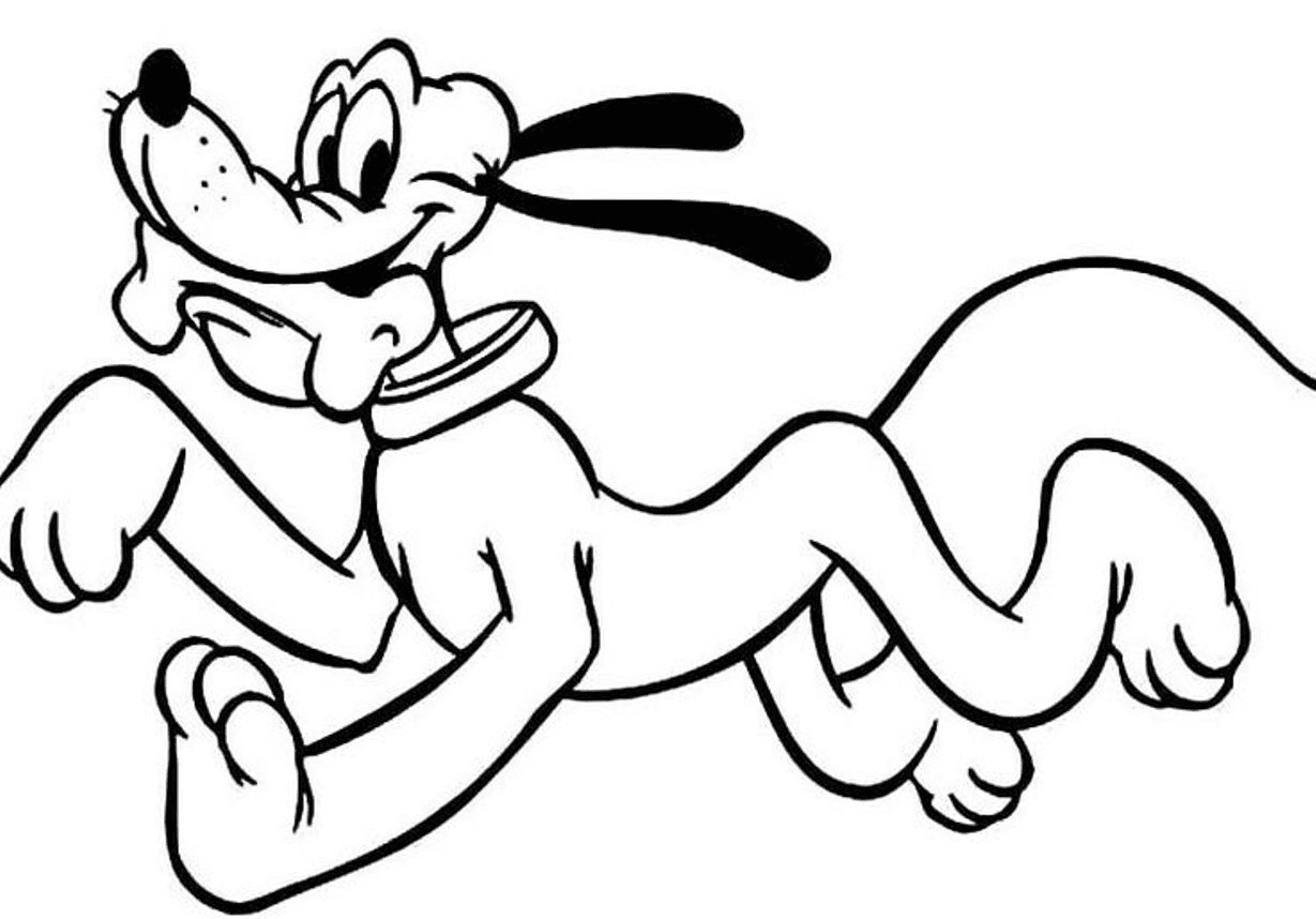 Disney Pluto With Bone Coloring Pages