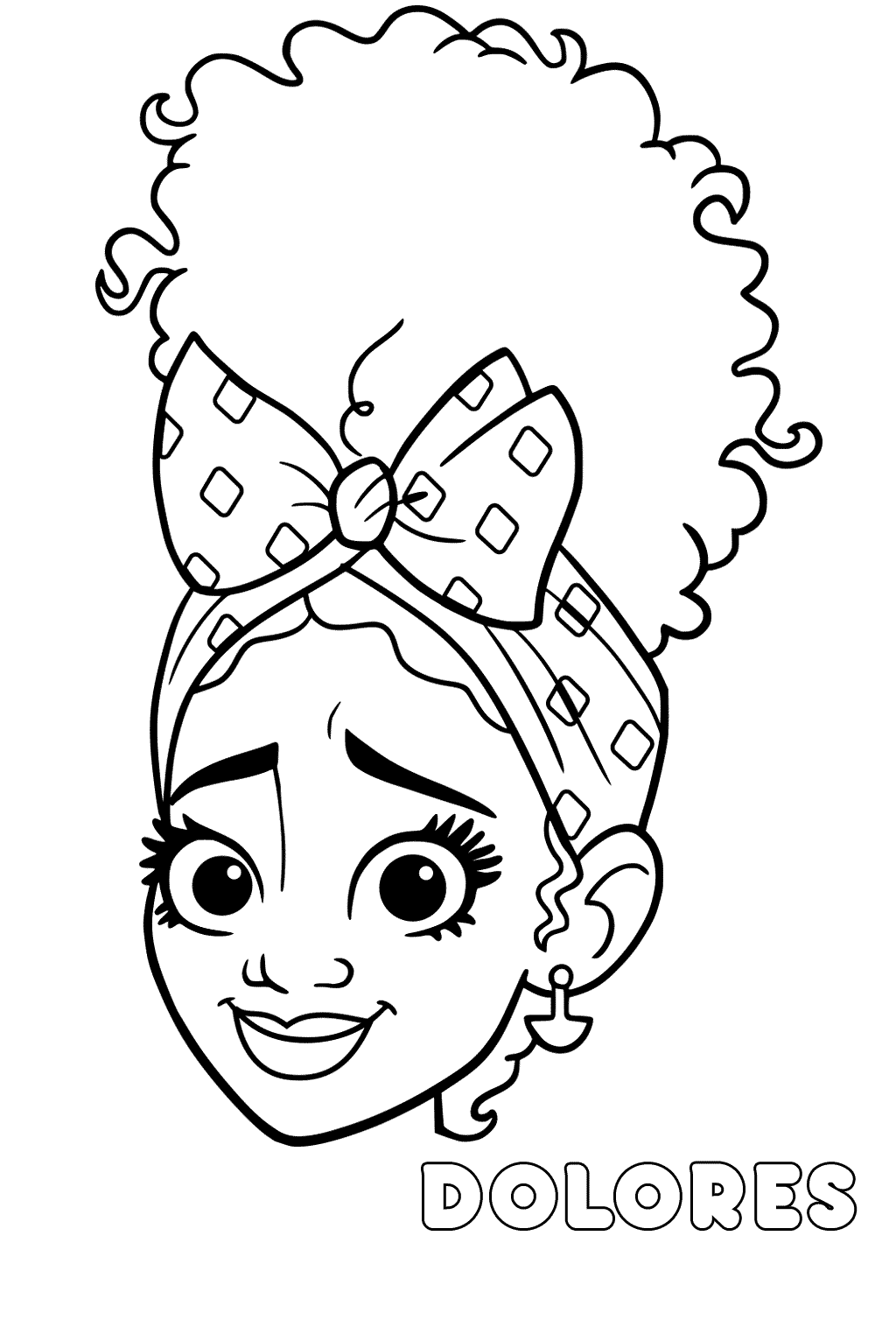 Desenho para colorir do rosto de Dolores Madrigal