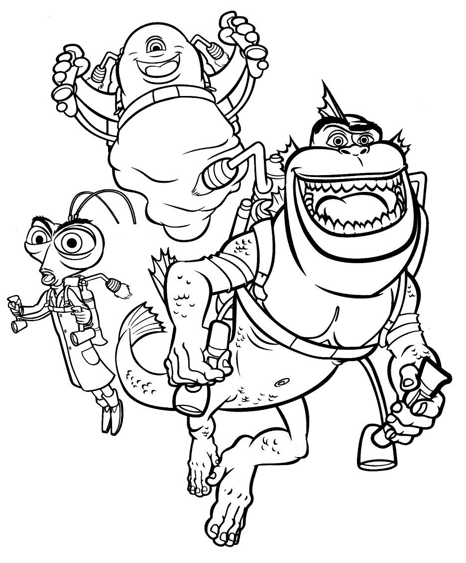 Dr. Cockroach, B.O.B. and The Missing Link Coloring Page