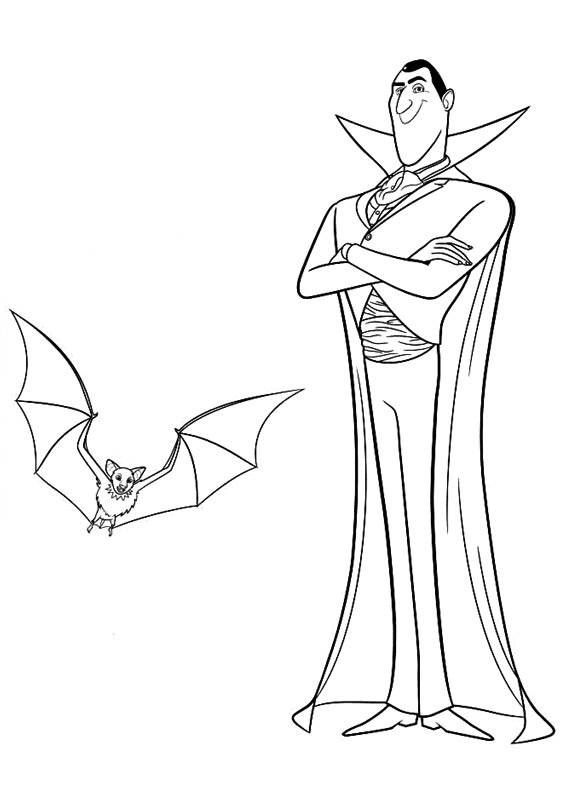 Dracula from Hotel Transylvania Coloring Page
