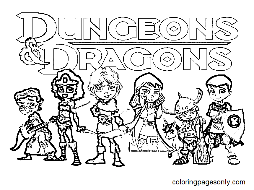Desenho de Dungeons and Dragons para colorir