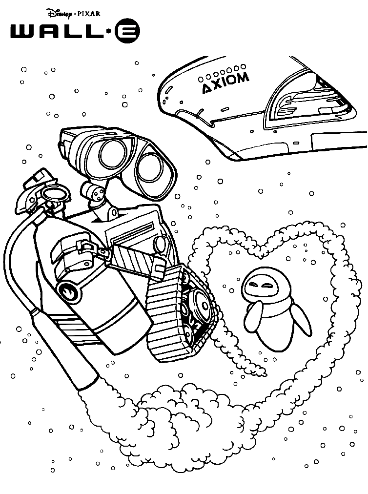 Eva And Wall-E Coloring Pages