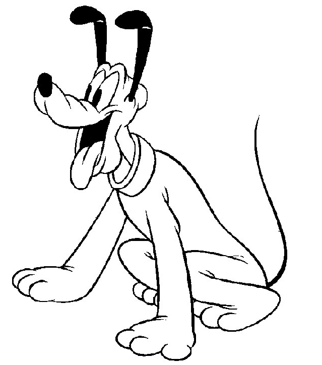 Excited Pluto Coloring Pages