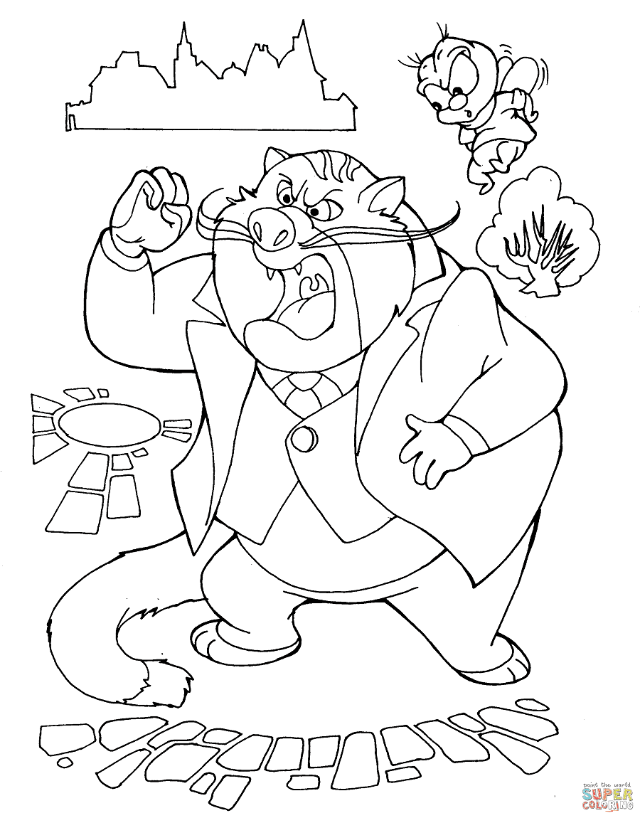 Fat Cat Is Mad Coloring Pages