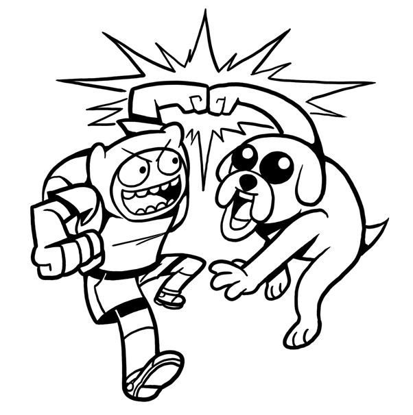 Finn and Jake Coloring Page