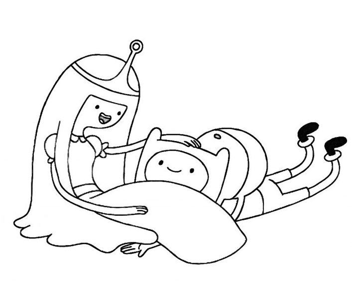 Finn and Princess Coloring Pages