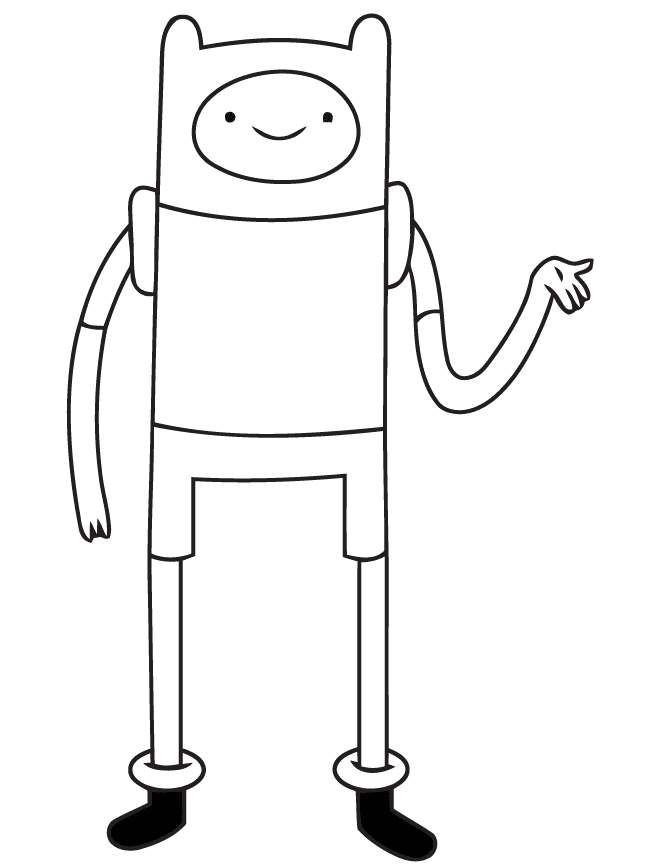 Finn uit Adventure Time Kleurplaat