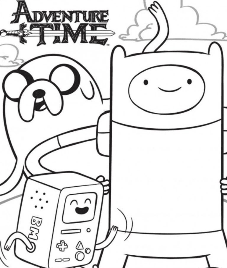 Finn avec Jake et BMO d'Adventure Time