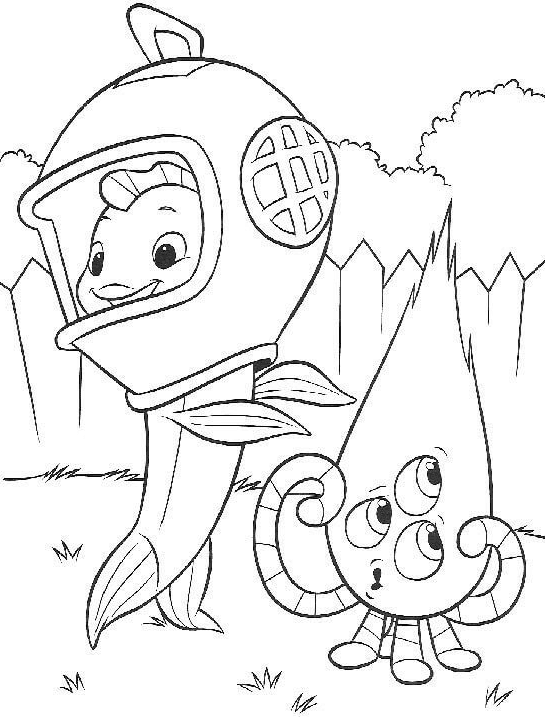 Fish Out Of The Water And Melvin Coloring Page