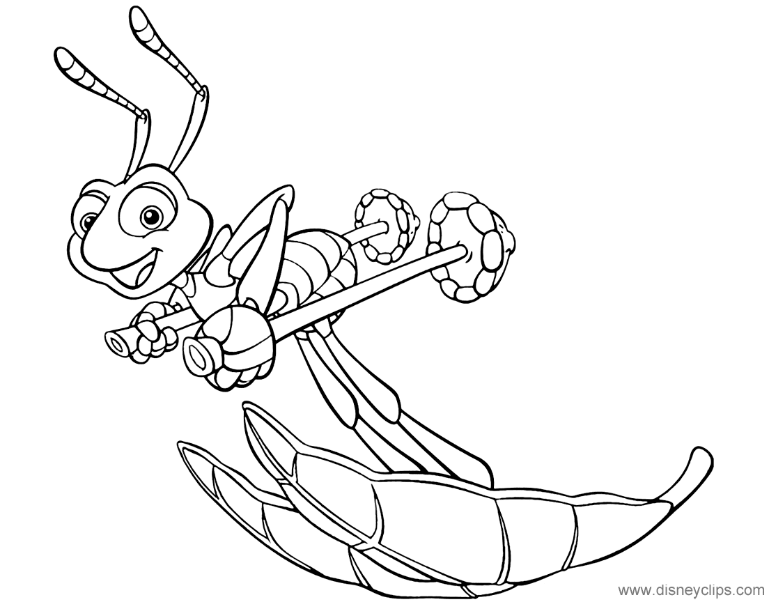 Flik skiing Coloring Pages