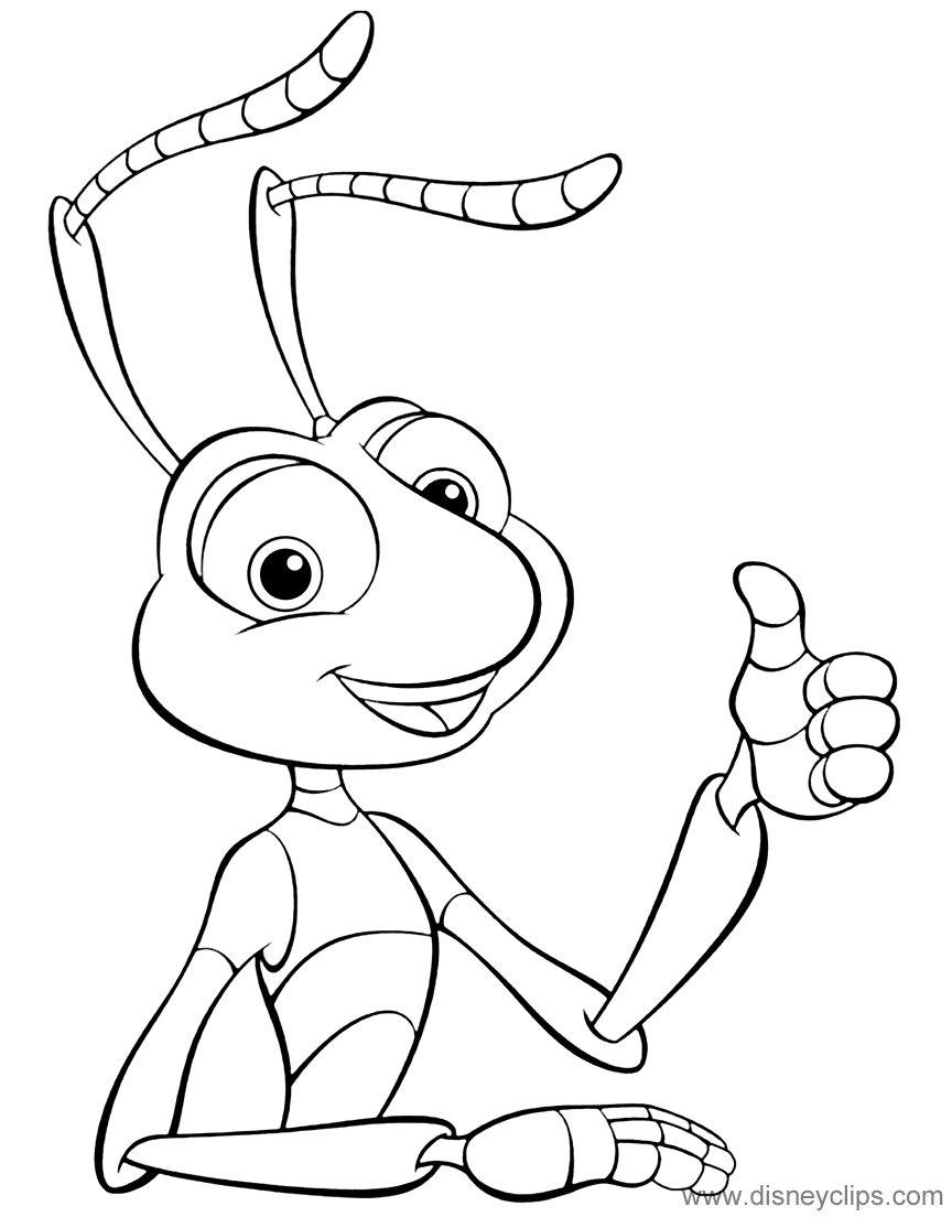 Flik thumbs up Coloring Page