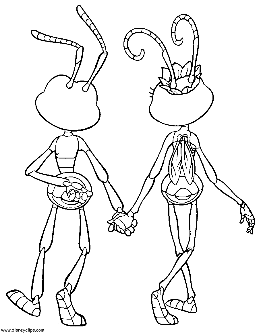 Flik with Atta Coloring Page