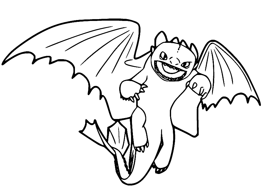 Flying Night Fury Dragon Coloring Pages