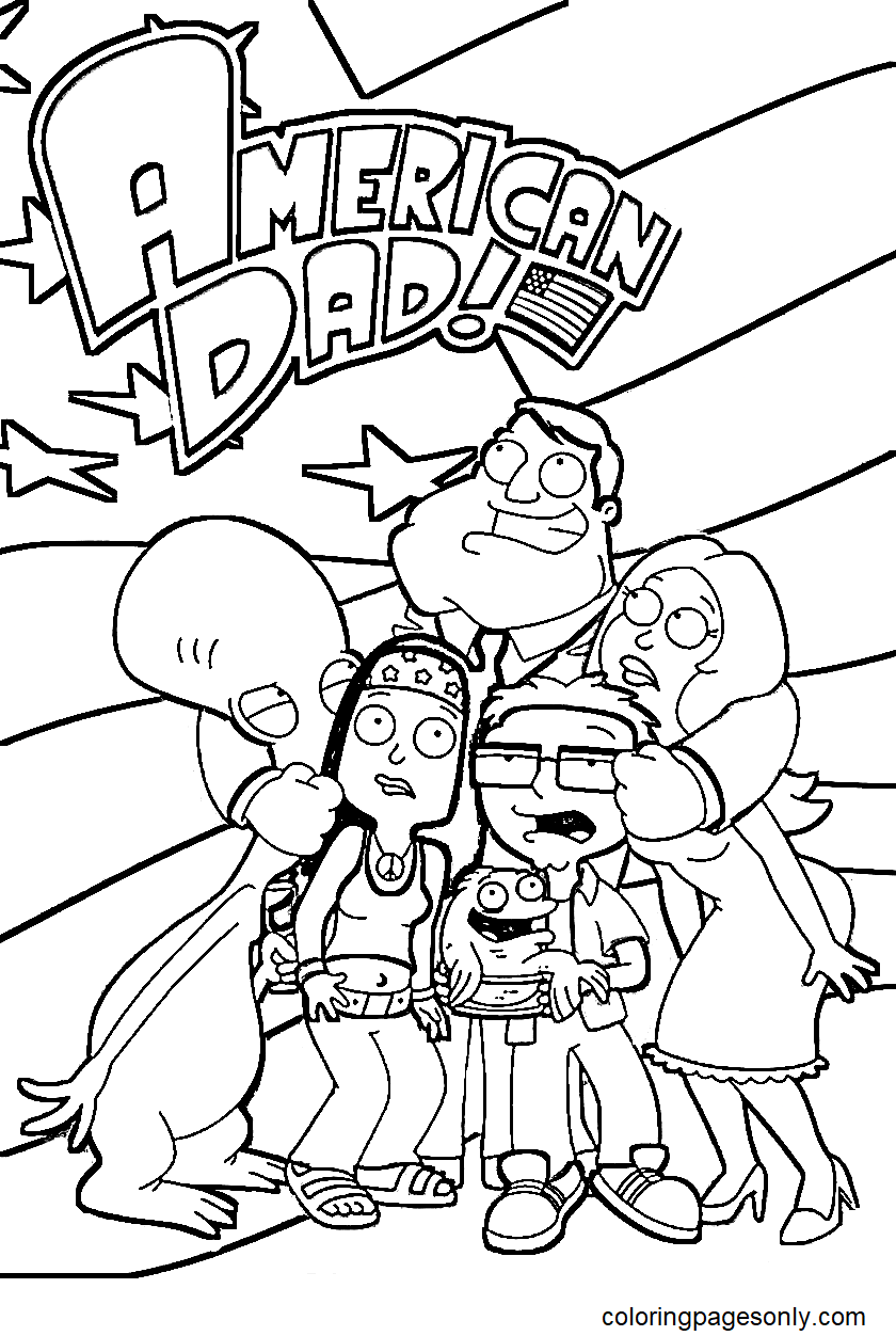 Free American Dad Coloring Pages