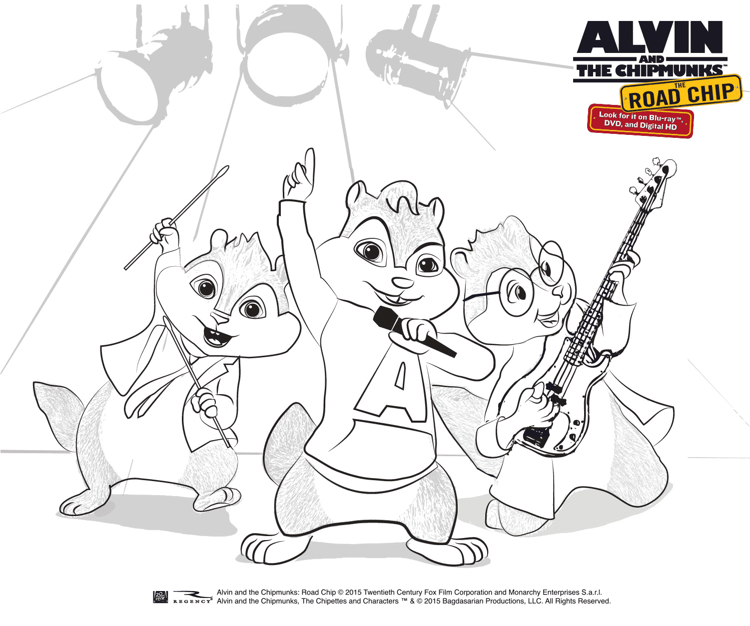 Alvin And The Chipmunks Christmas Coloring Pages