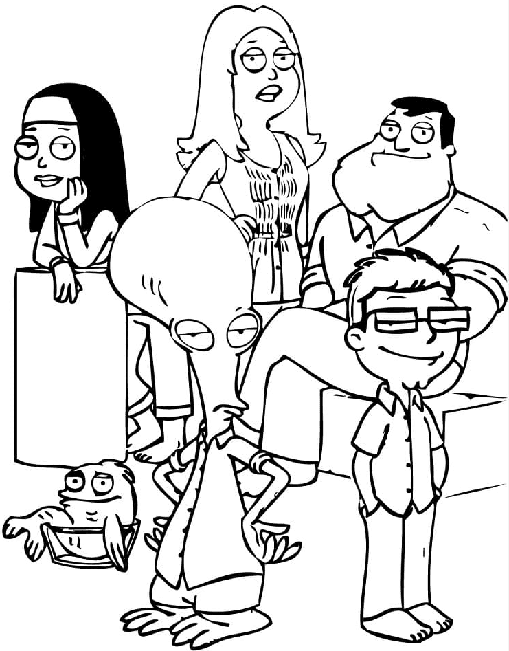 Free Printable American Dad Coloring Pages