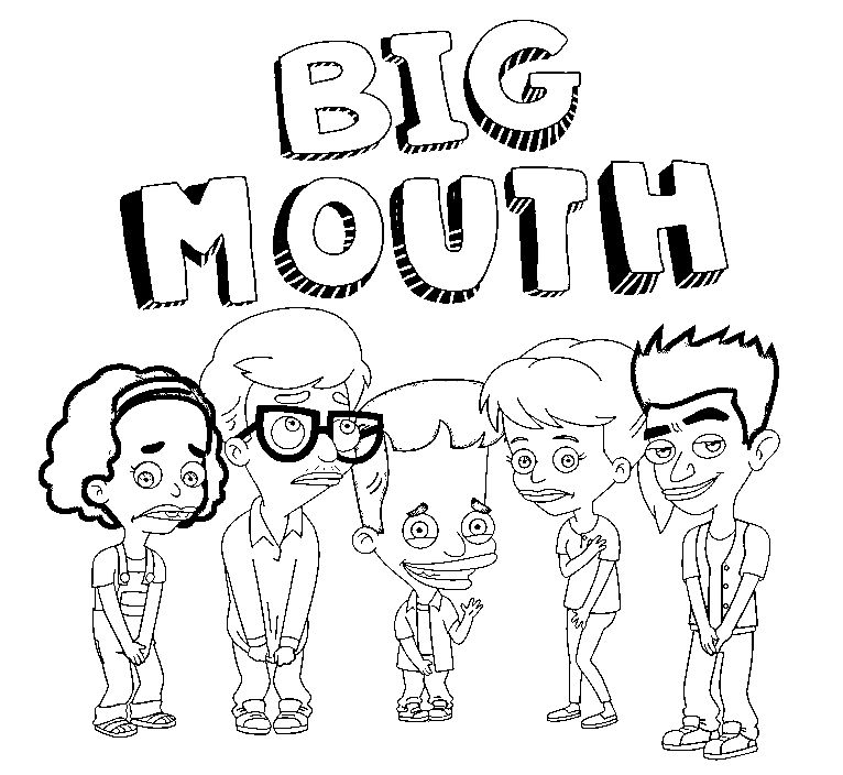 Free Printable Big Mouth Coloring Page