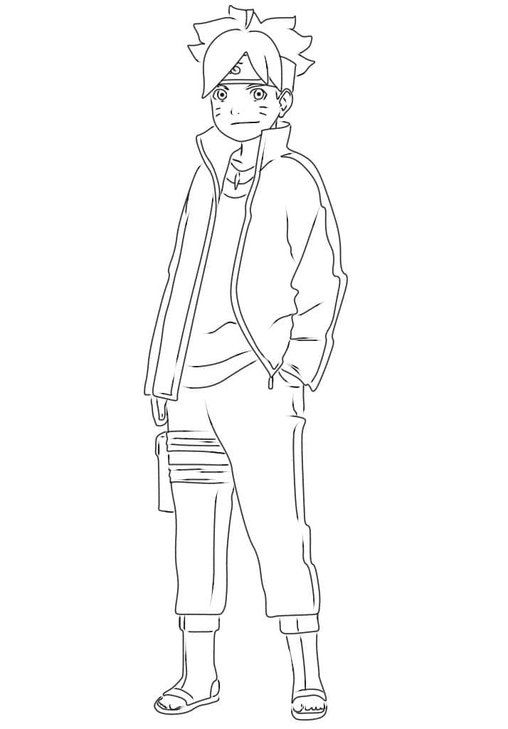 boruto with otsutsuki mode Coloring Page - Anime Coloring Pages