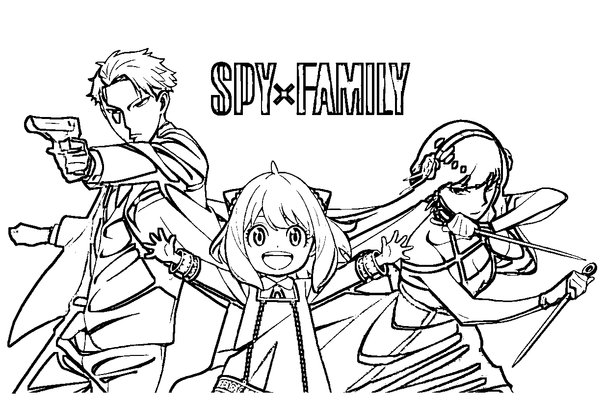 Página para colorear de Spy x Family para imprimir gratis