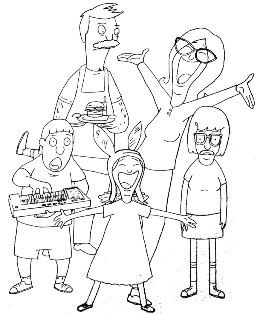 Funny Bob's Family Coloring Pages