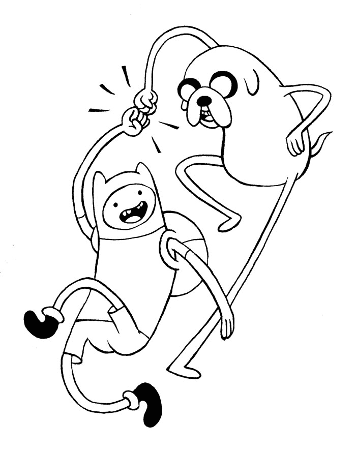 Lustiger Finn und Jake aus Adventure Time