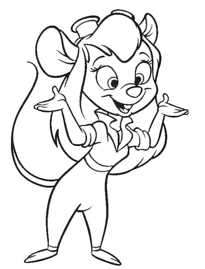 Gadget Hackwrench from Chip and Dale Coloring Page