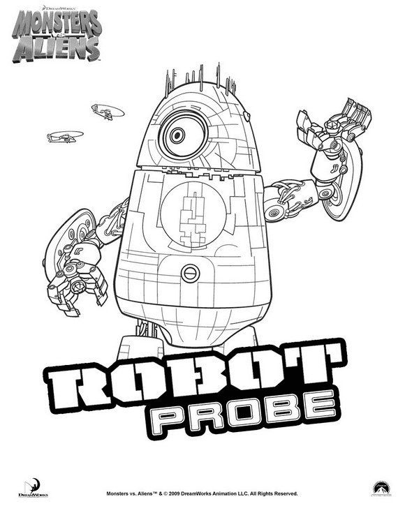 b o b coloring page monsters vs aliens