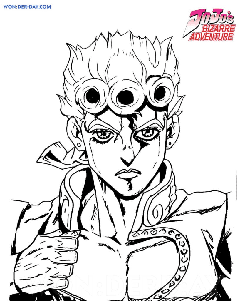Giorno Giovanna Coloring Pages