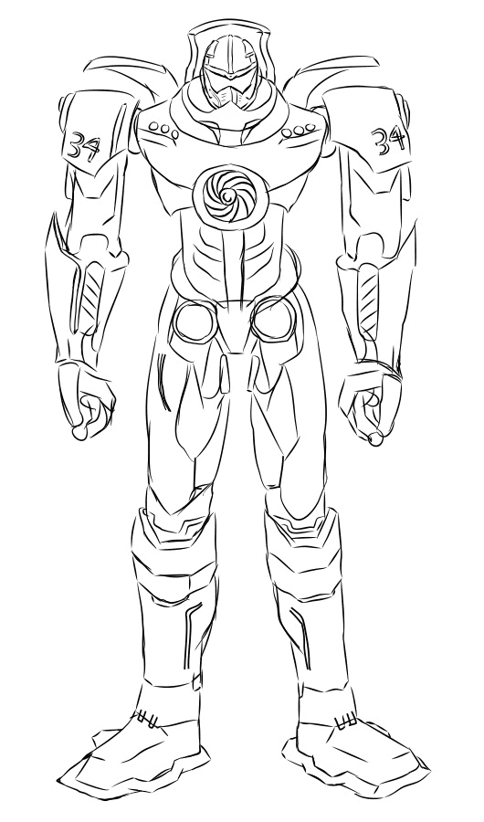 Gipsy Danger in Pacific Rim Coloring Page